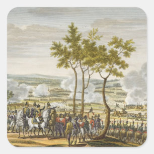 Pegatina Cuadrada La batalla de Abensberg, 20 de abril de 1809, grab