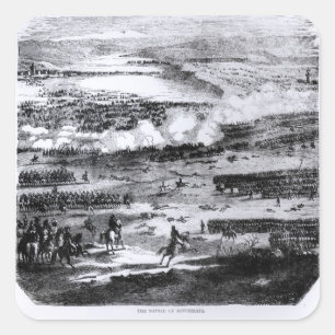 Pegatina Cuadrada La batalla de Austerlitz, 2 de diciembre de 1805