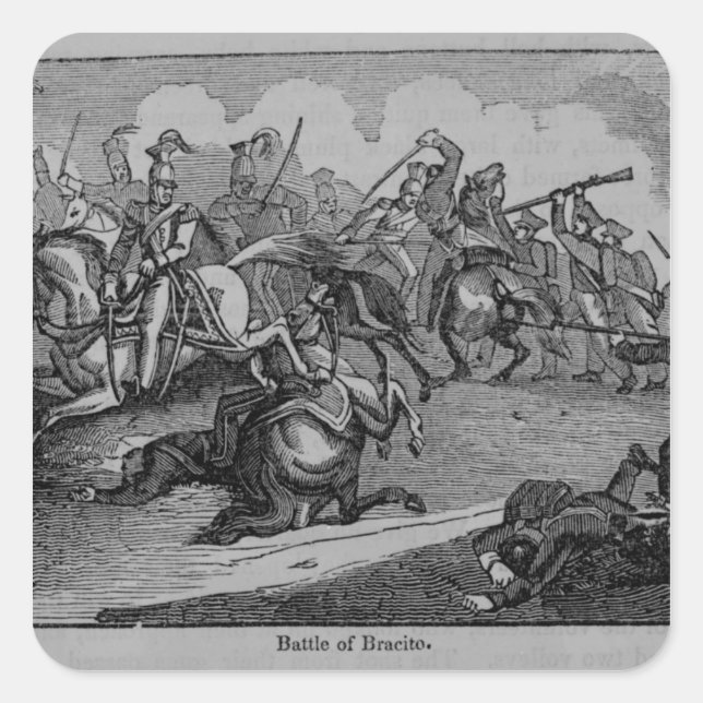 Pegatina Cuadrada La batalla de Bracito (Anverso)