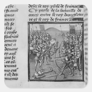 Pegatina Cuadrada La batalla de Crecy en 1346