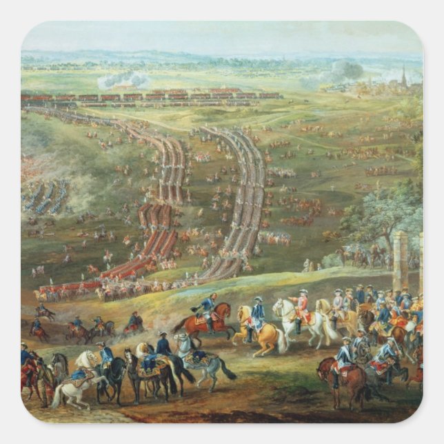 Pegatina Cuadrada La batalla de Fontenoy, 11 de mayo de 1745 (Anverso)