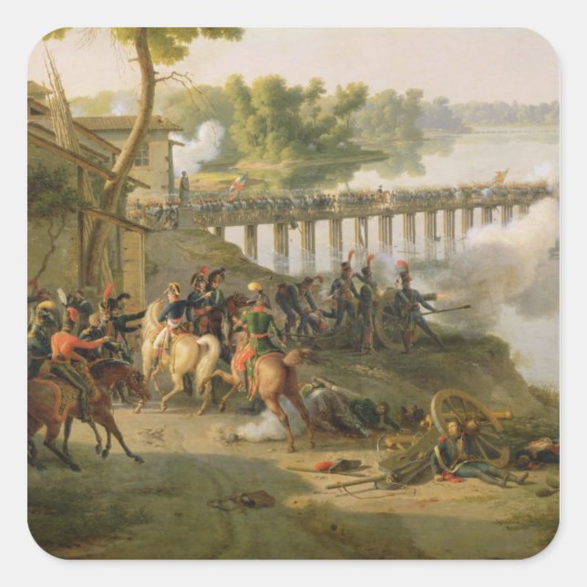 Pegatina Cuadrada La batalla de Lodi (Anverso)