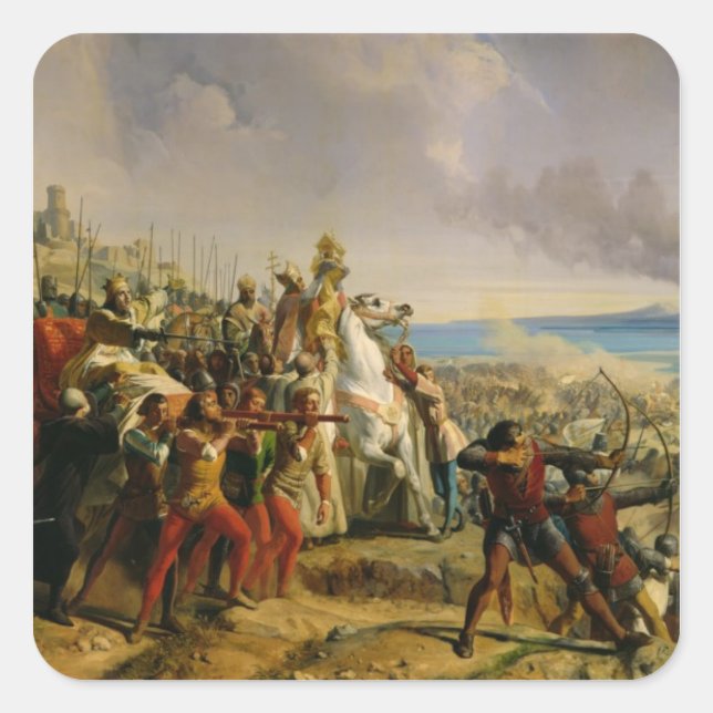 Pegatina Cuadrada La batalla de Montgisard (Anverso)