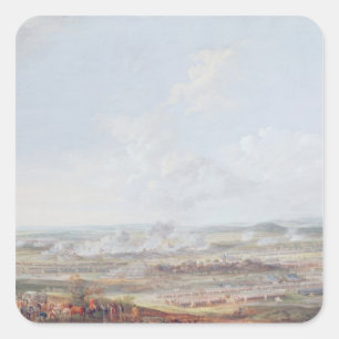 Pegatina Cuadrada La batalla de Rocoux, el 11 de octubre de 1746,