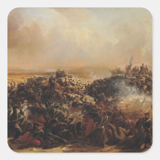 Pegatina Cuadrada La batalla de Sebastopol (Anverso)