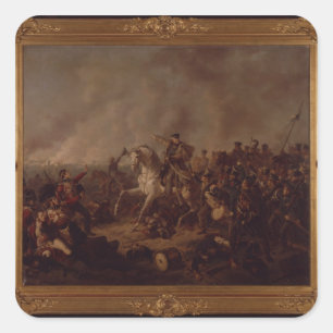 Pegatina Cuadrada La batalla de Waterloo