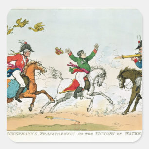 Pegatina Cuadrada La batalla de Waterloo