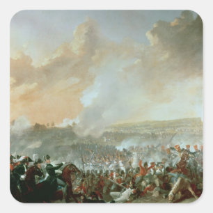 Pegatina Cuadrada La batalla de Waterloo, 18 de junio de 1815