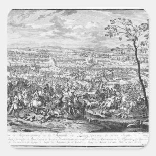 Pegatina Cuadrada La batalla de Zenta, 1697