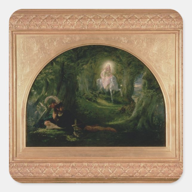 Pegatina Cuadrada La Belle Dame Sans MGracias (Anverso)