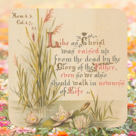 Pegatina Cuadrada La Biblia Cristiana Católica Cristo es la Pascua A