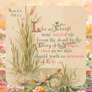 Pegatina Cuadrada La Biblia Cristiana Católica Cristo es la Pascua A