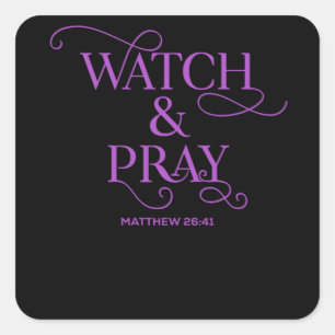 Pegatina Cuadrada La Biblia Cristiana Verse Ver Y Rezar