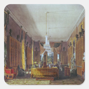 Pegatina Cuadrada La biblioteca de la reina, Frogmore