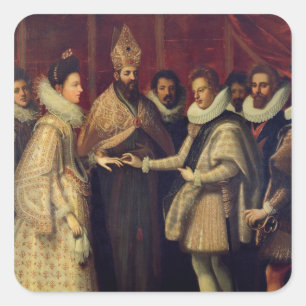 Pegatina Cuadrada La boda de Catherine de Medici