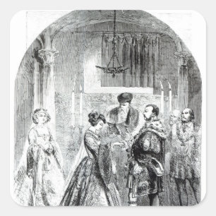 Pegatina Cuadrada La boda privada de Ana Bolena
