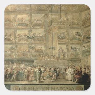 Pegatina Cuadrada La bola enmascarada, c.1767