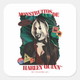 Pegatina Cuadrada La brigada suicida   Harley Quinn Winking