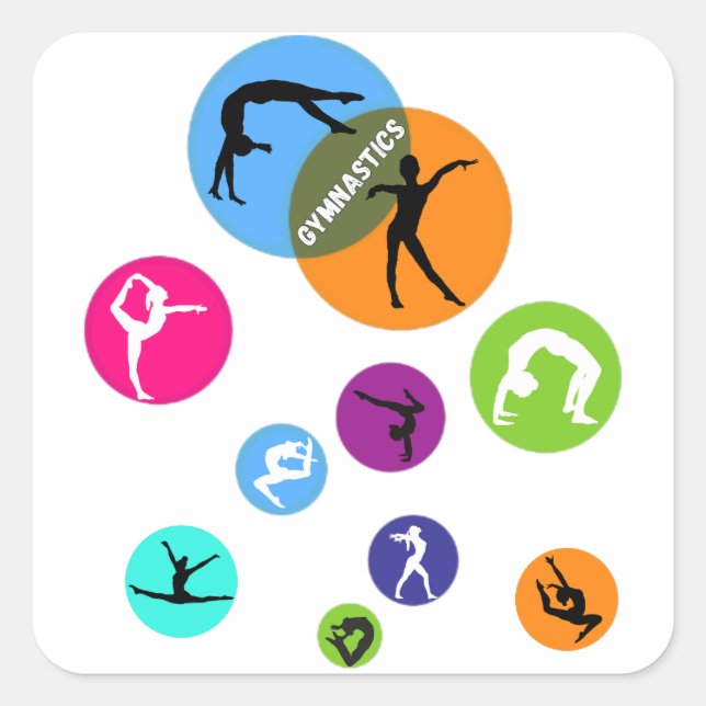 Pegatina Cuadrada La burbuja de la gimnasia (Anverso)