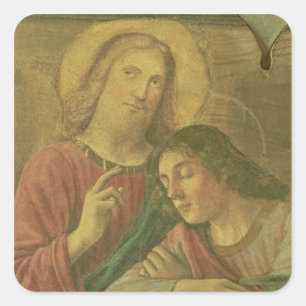 Pegatina Cuadrada La cabeza de Cristo, de la última cena, 1480