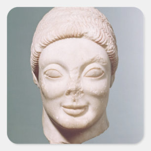 Pegatina Cuadrada "La cabeza de Rayet", ático, de Dipylon, c.530