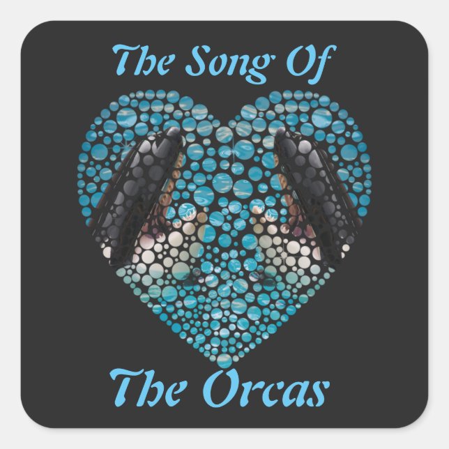 Pegatina Cuadrada La Canción De Las Orcas, (Anverso)