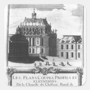 Pegatina Cuadrada La capilla real, ilustracion de 'Les planea