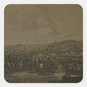 Pegatina Cuadrada La capitulación de Ulm en octubre de 1805