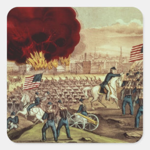 Pegatina Cuadrada La captura de Atlanta del Ejército de la Unión