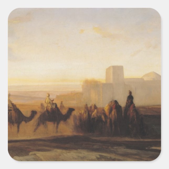 Pegatina Cuadrada La caravana (Anverso)