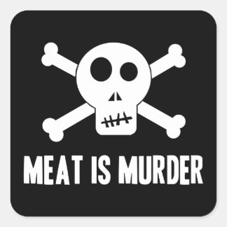 Pegatina Cuadrada La carne es asesinato