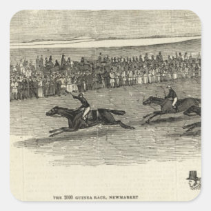 Pegatina Cuadrada La carrera de Guinea, el mercado de nuevos