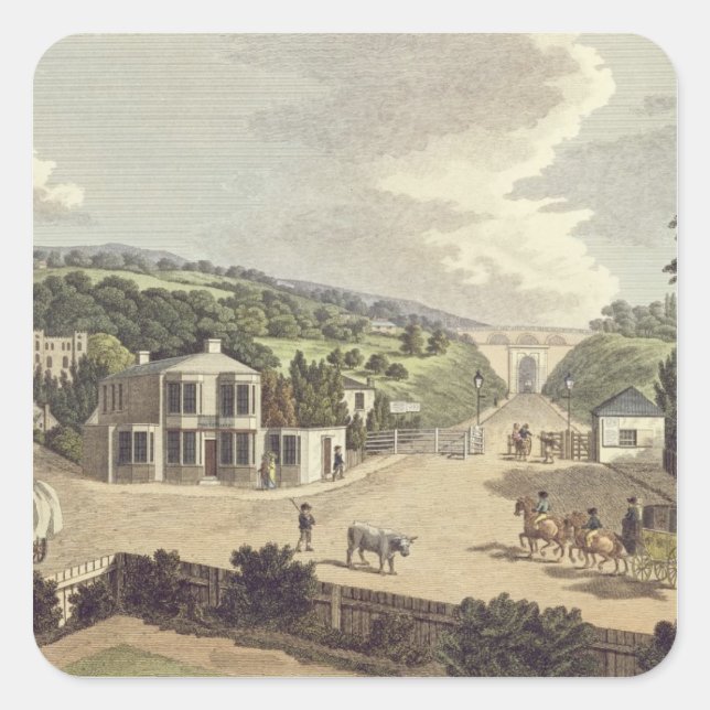 Pegatina Cuadrada La carretera elevada (Anverso)