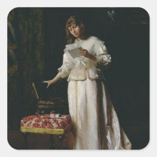 Pegatina Cuadrada La carta de amor