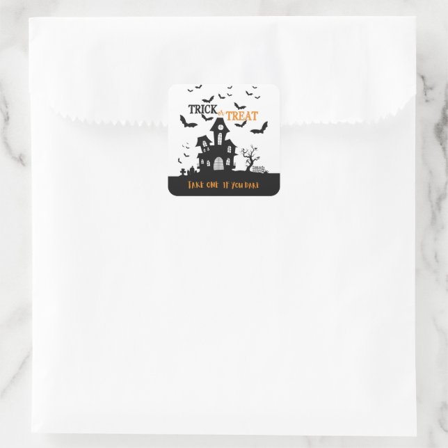 Pegatina Cuadrada La casa atormentada toma una si te atreves a caram (Bolso)