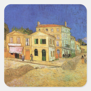 Pegatina Cuadrada La casa de Vincent en Arlés por Vincent van Gogh