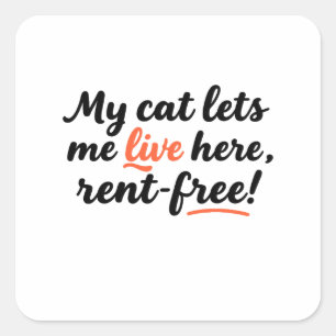 Pegatina Cuadrada La casa del gato