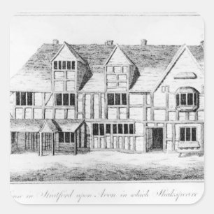 Pegatina Cuadrada La casa en Stratford-sobre-Avon