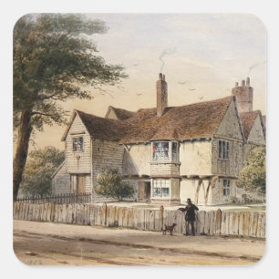 Pegatina Cuadrada La casa rectoral, extremos de Newington, 1852