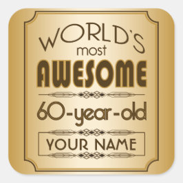 Pegatina Cuadrada La celebración del 60 aniversario del oro Mejor Fa