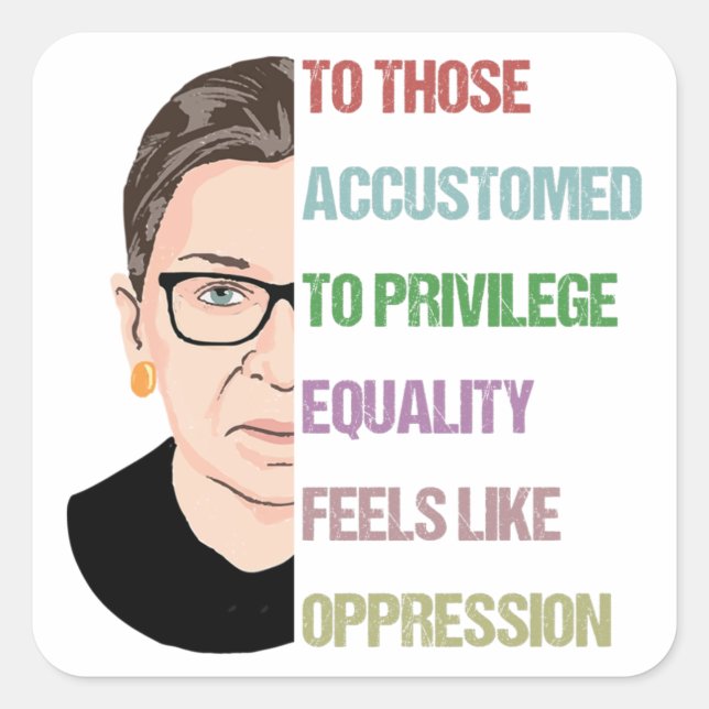 Pegatina Cuadrada La célebre Poster de RBG, Ruth Bader Ginsburg (Anverso)