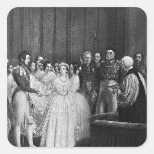 Pegatina Cuadrada La ceremonia del boda
