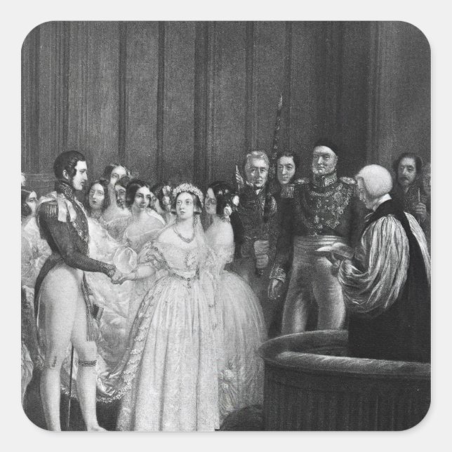 Pegatina Cuadrada La ceremonia del boda (Anverso)
