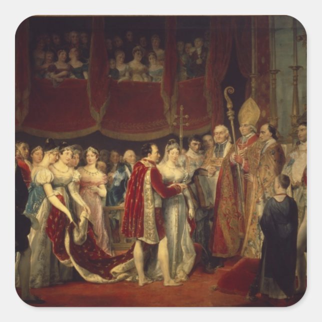 Pegatina Cuadrada La ceremonia matrimonial (Anverso)