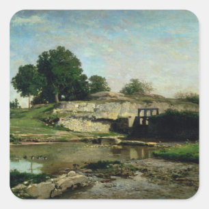 Pegatina Cuadrada La cerradura en Optevoz, 1859