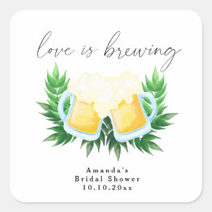 Pegatina Cuadrada La cerveza de la boda de la vegetación está en fer