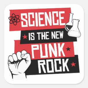 PEGATINA CUADRADA LA CIENCIA ES LA NUEVA ROCA DE PUNK