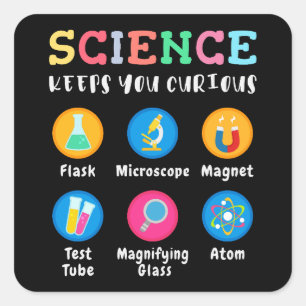 Pegatina Cuadrada La ciencia te mantiene curioso