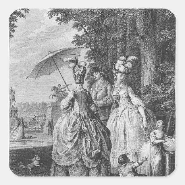 Pegatina Cuadrada La cita de Marly (Anverso)