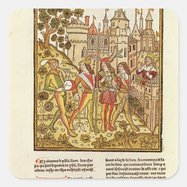 Pegatina Cuadrada La ciudad de Dios y la ciudad de este siglo (Anverso)